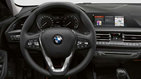 BMW 1 Series F40 Sport leather steering wheel Cockpit of the BMW 1 Series F40 Model Sport Line with Sport leather steering wheel