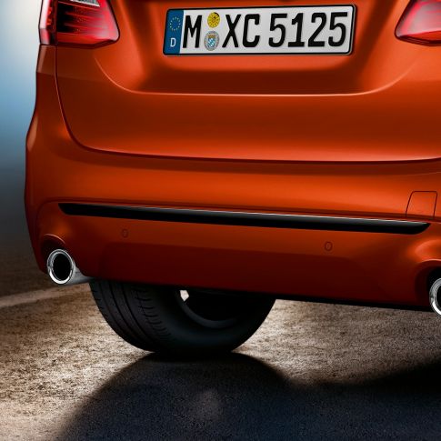 Rear section BMW 2 Series Active Tourer Rear section BMW 2 Series Active Tourer 220i F45 Sunset Orange metallic close-up rear