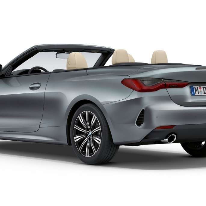 Rear BMW 4 Series Convertible base model G23 2020 BMW 4 Series Convertible G23 2020 base model Bluestone metallic three-quarter rear view