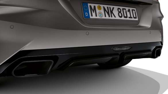 Exhaust tailpipes BMW Z4 M40i G29 Exhaust tailpipes BMW Z4 M40i G29 2019 BMW Individual Frozen Grey metallic rear view close-up