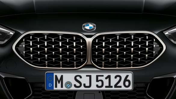 BMW kidney grille in mesh design BMW M235i xDrive Gran Coupé F44 BMW kidney grille in mesh design BMW M235i xDrive Gran Coupé F44 Black Sapphire metallic close-up