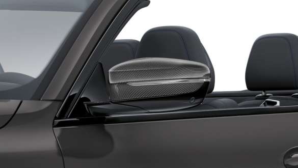 Mirror caps in Cerium Grey BMW M440i xDrive Convertible G23 2020 BMW M440i xDrive Convertible BMW Individual Frozen Deep Grey metallic G23 2020 front view vertical mirror caps in Cerium Grey