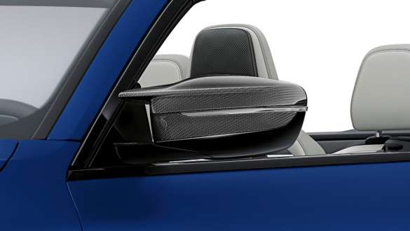 M Carbon exterior package BMW M4 Competition Convertible with M xDrive G83 2021 BMW M4 Convertible Competition with M xDrive G83 2021 BMW Individual Frozen Portimao Blue metallic M Carbon exterior package M exterior mirror caps
