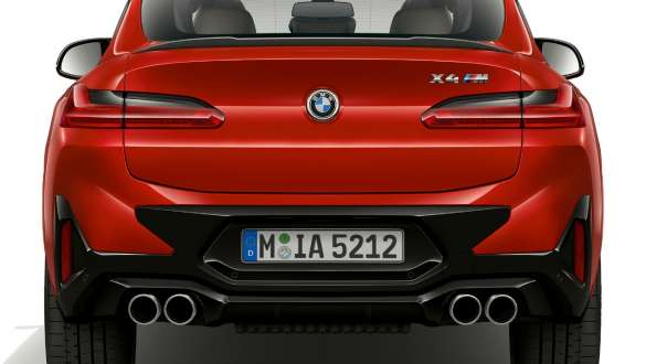 Rear design BMW X4 M F98 LCI Facelift 2021 BMW X4 M F98 LCI Facelift 2021 Toronto Red Metallic design rear view