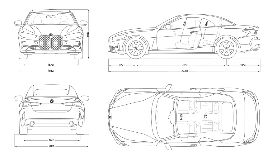 BMW 4 Series Convertible G23 2020 BMW 4 Series Convertible G23 2020 data sketch