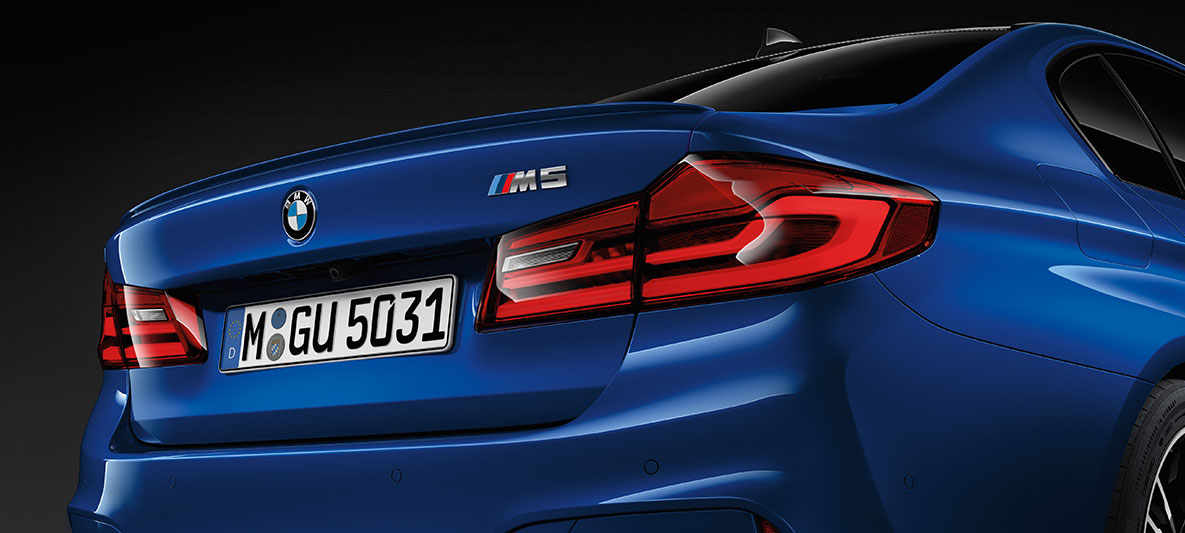 M5 badge. BMW M5 rear shot detail M5 badge.