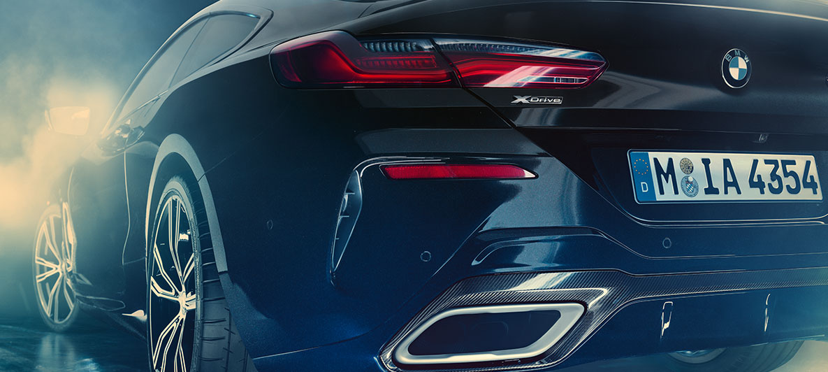 BMW Individual M850i NIGHT SKY, three-quarter rear The rear of the BMW Individual M850i NIGHT SKY in close up