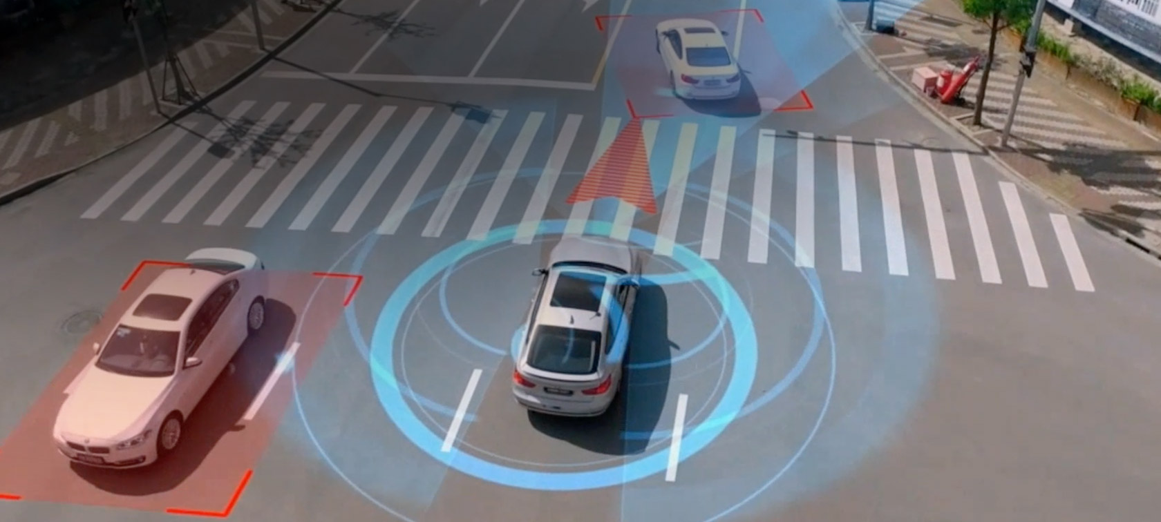 BMW Personal CoPilot: Autonomous Driving will change our life Three BMW are framed by virtual graphics that identify their position and direction of driving.
