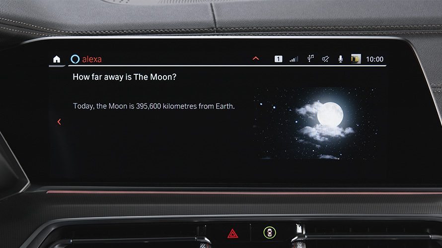 BMW Remote Software Upgrade Amazon Alexa Car Integration BMW Remote Software Upgrade Amazon Alexa Car Integration navigation system close-up