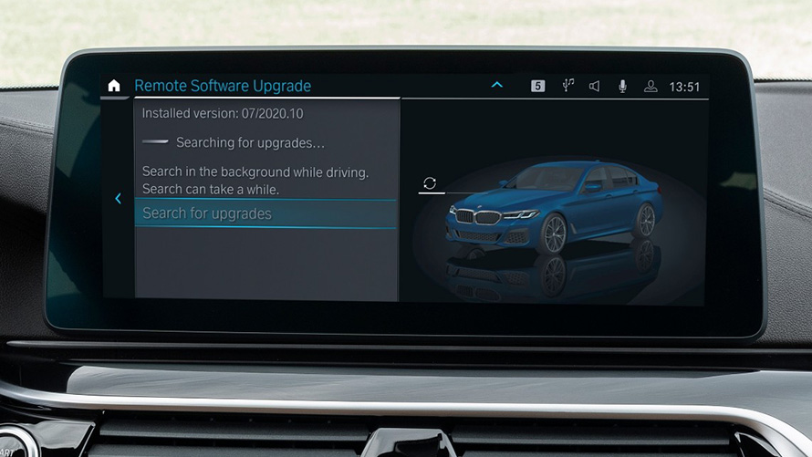 BMW Remote Software Upgrade navigation system BMW Remote Software Upgrade navigation system close-up