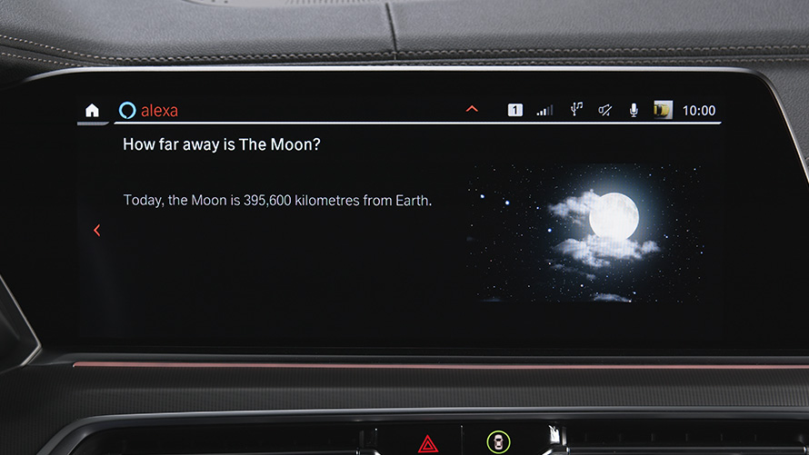 BMW Remote Software Upgrade Amazon Alexa Car Integration BMW Remote Software Upgrade Amazon Alexa Car Integration navigation system close-up